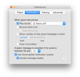 Control how SpamSieve notifies you about new messages.