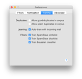 SpamSieve automatically improves its accuracy as you receive more mail.