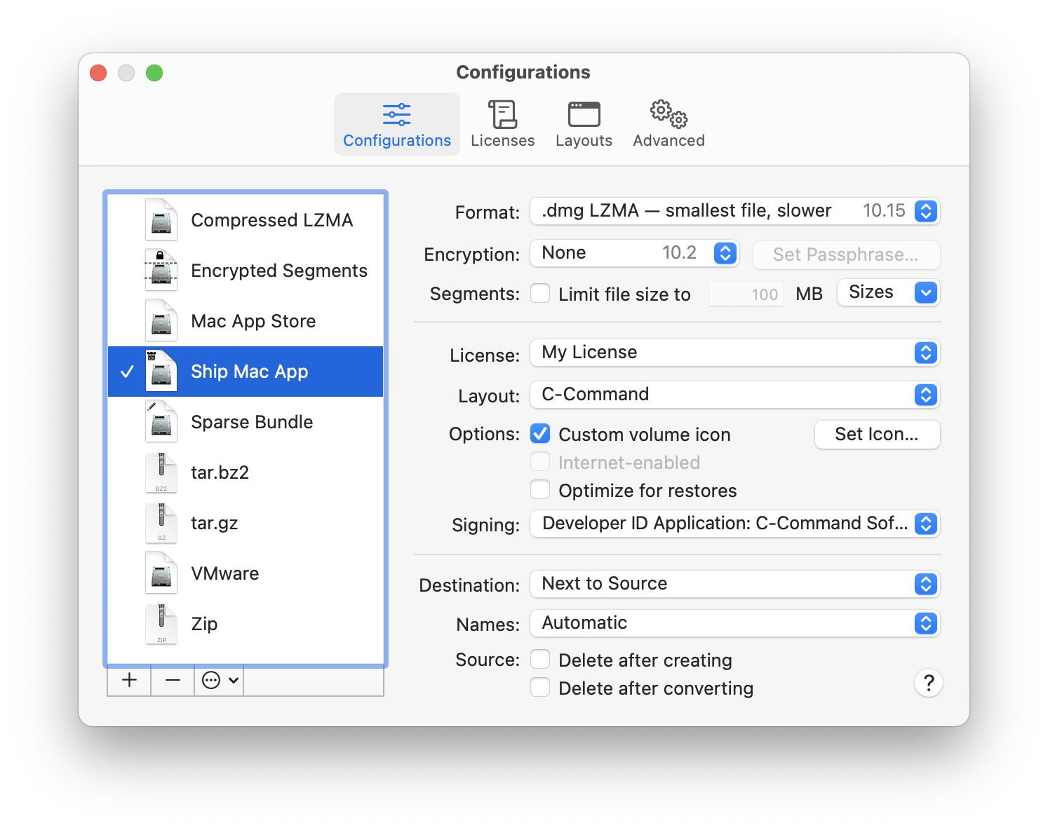 preferences configurations