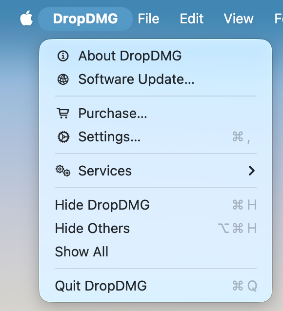 dropdmg menu