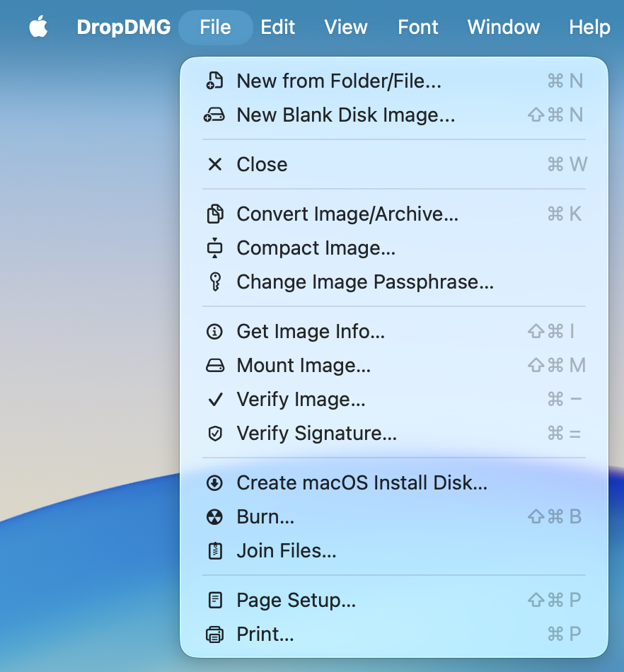 file menu