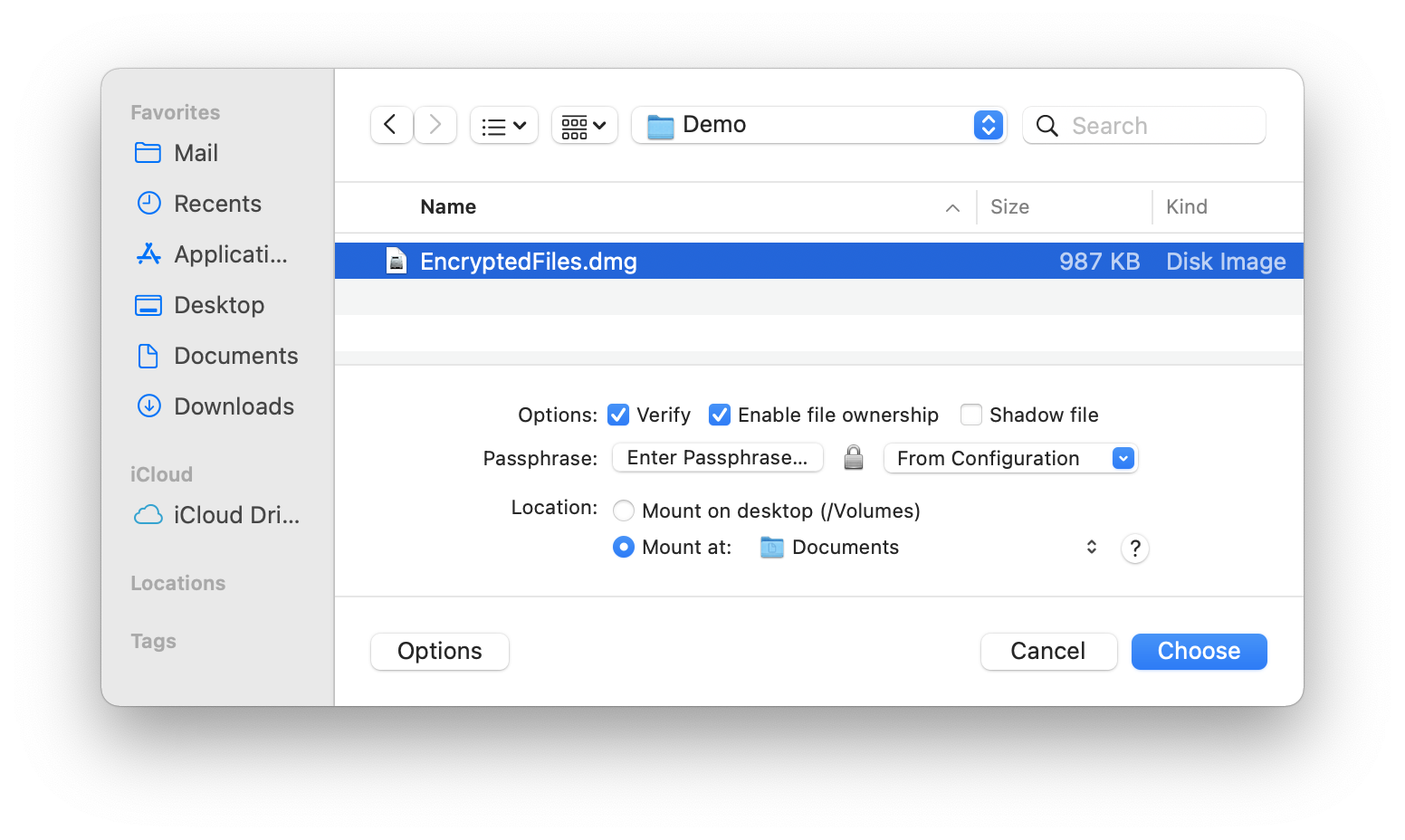 Disk Image .dmg Does Not Ask For Password When Encrypted