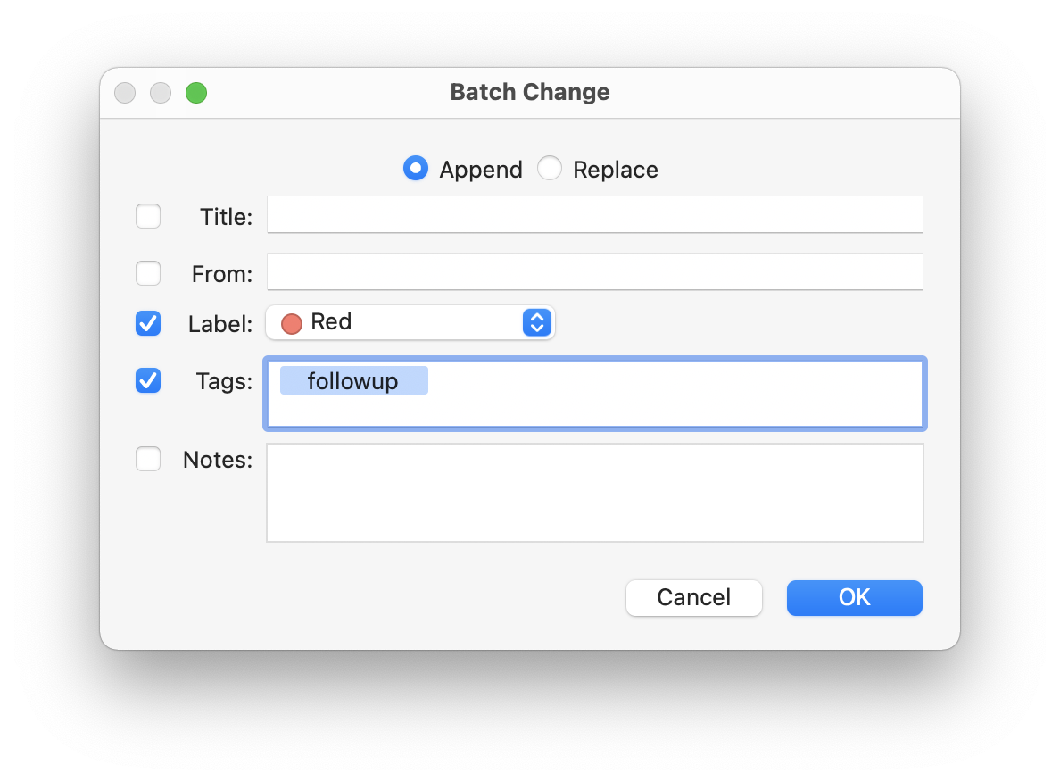 EagleFiler Manual: Batch Change…