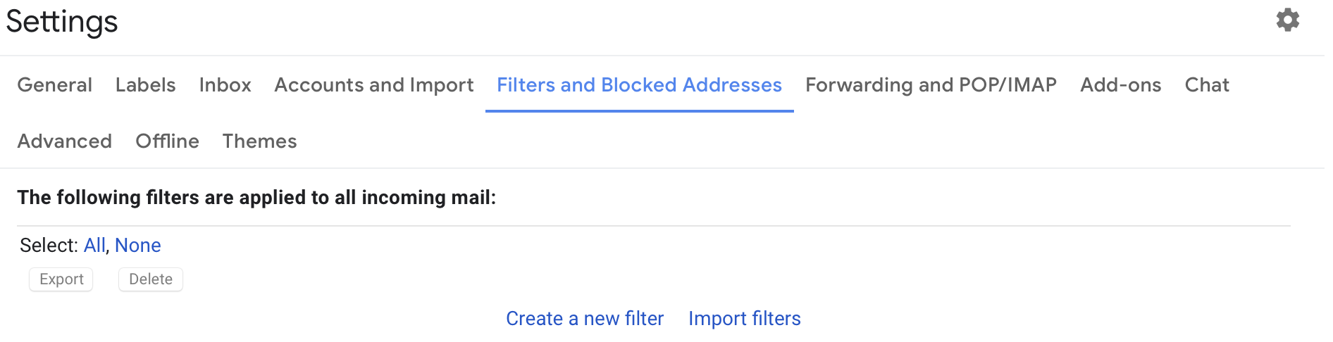 google mail spam filter settings