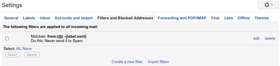 gmail spam filter 5