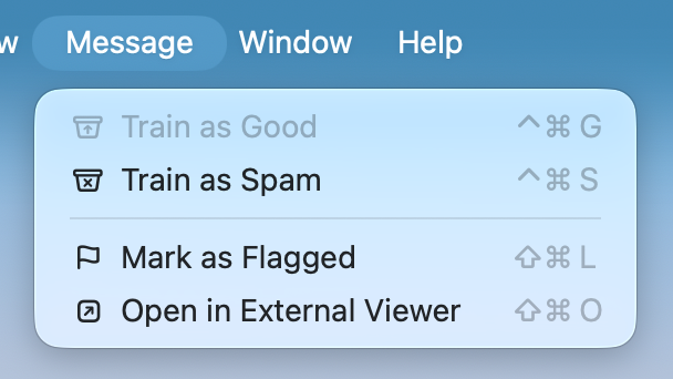 message menu