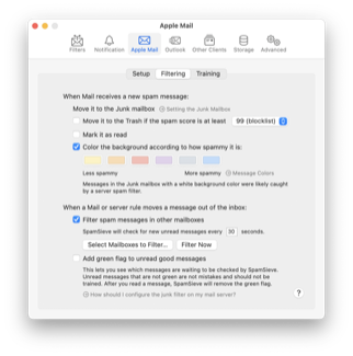 Settings: Apple Mail Filtering