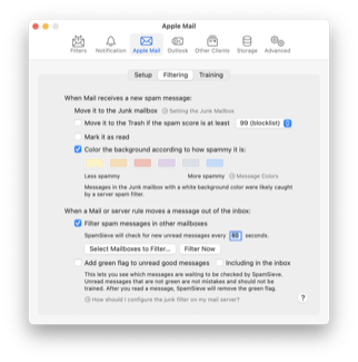 Settings: Apple Mail Filtering