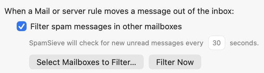 Filter Spam Messages in Other Mailboxes