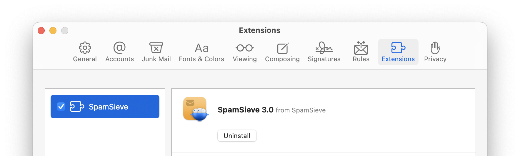 apple mail extensions