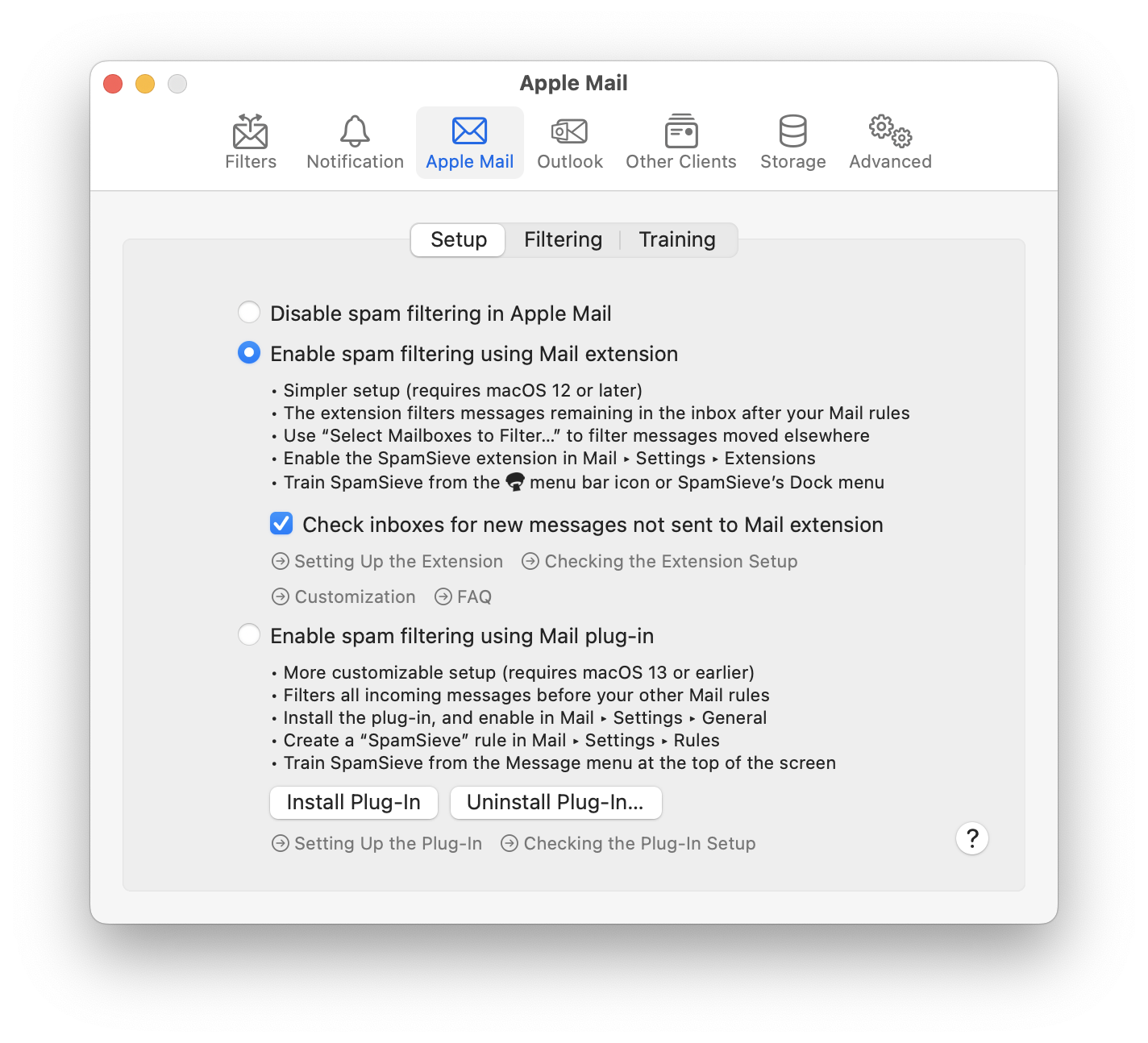 settings apple mail setup