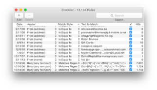 The blocklist instantly adapts to spam messages sent from particular addresses.