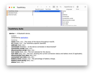 Control ToothFairy via AppleScript.