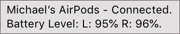 AirPods Battery ToolTip